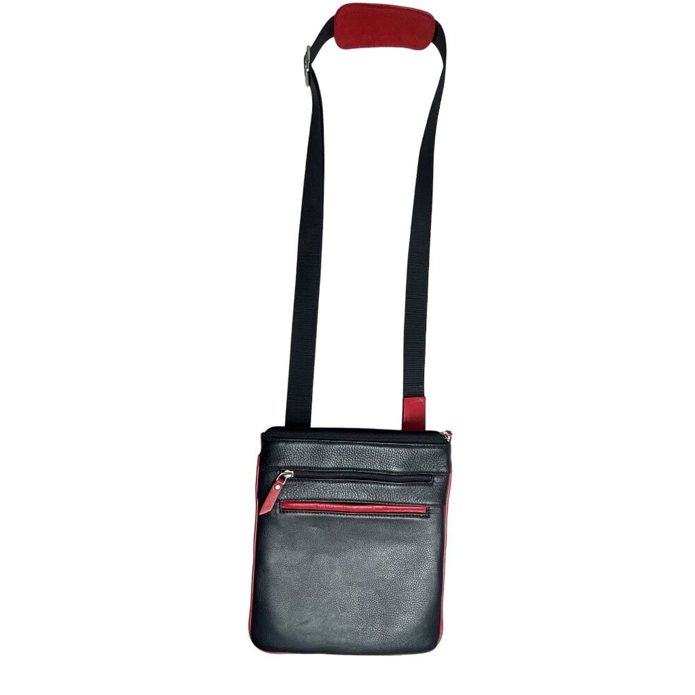 Art-93 Women's Black N Red Crossbody Tablet Case Bag Sz M - Picture 3 of 13